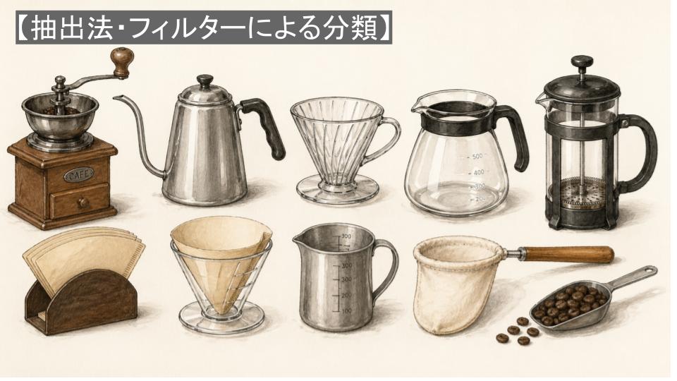 コーヒーの淹れ方の種類　｜　抽出の仕組みとフィルターによる分類
